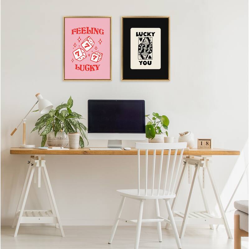 Kate and Laurel Sylvie Feeling Lucky Framed Canvas by Alli Standefer