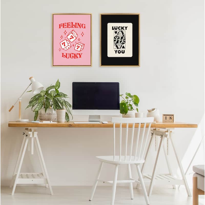 Kate and Laurel Sylvie Lucky You Framed Canvas by Honey Island Studio