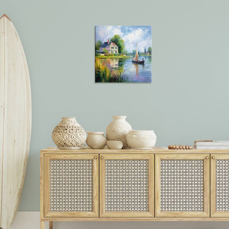 Stupell Boat Drifting Near Shore Canvas Wall Art Design By Heidi Kuntz