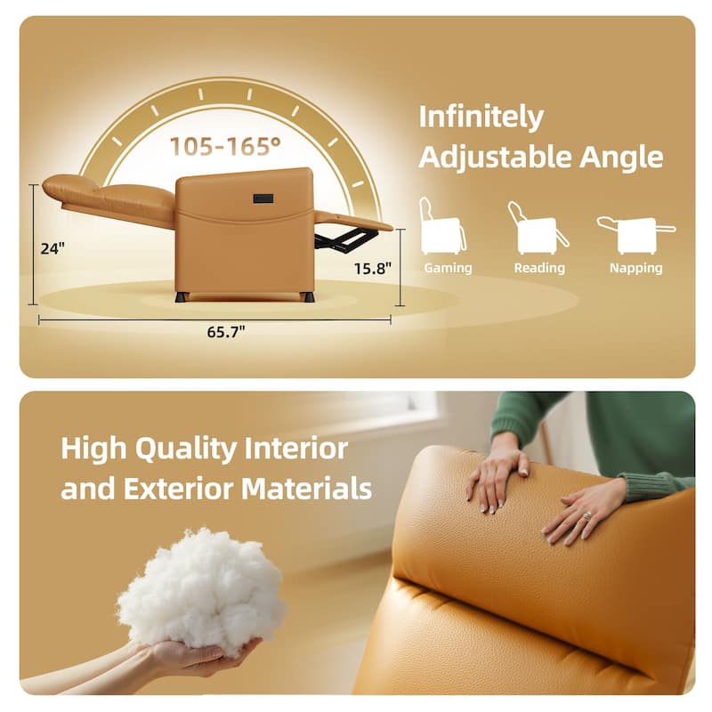 Brown Leather Power Lift Recliner Chair for Adults with Footrest