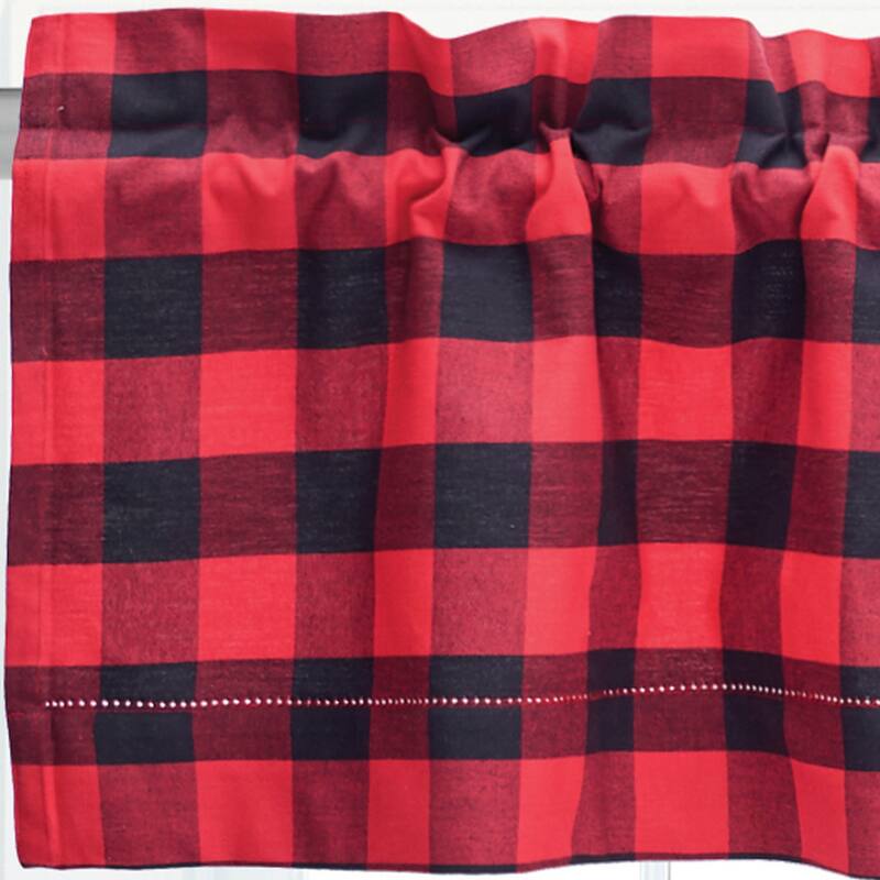 Franklin Check Cotton Window Curtain Valance Set of 2 - 15.5 x 72
