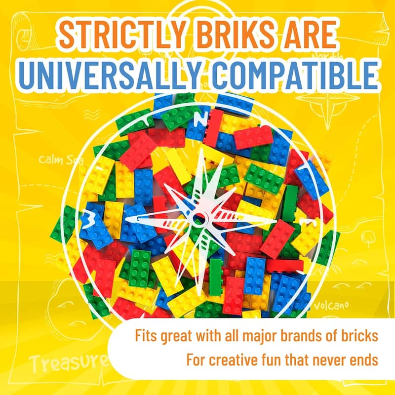 Strictly Briks Classic Bricks Kit, Blue, Green, Red, Yellow, 96 Pieces, Compatible with Major Brick Brands