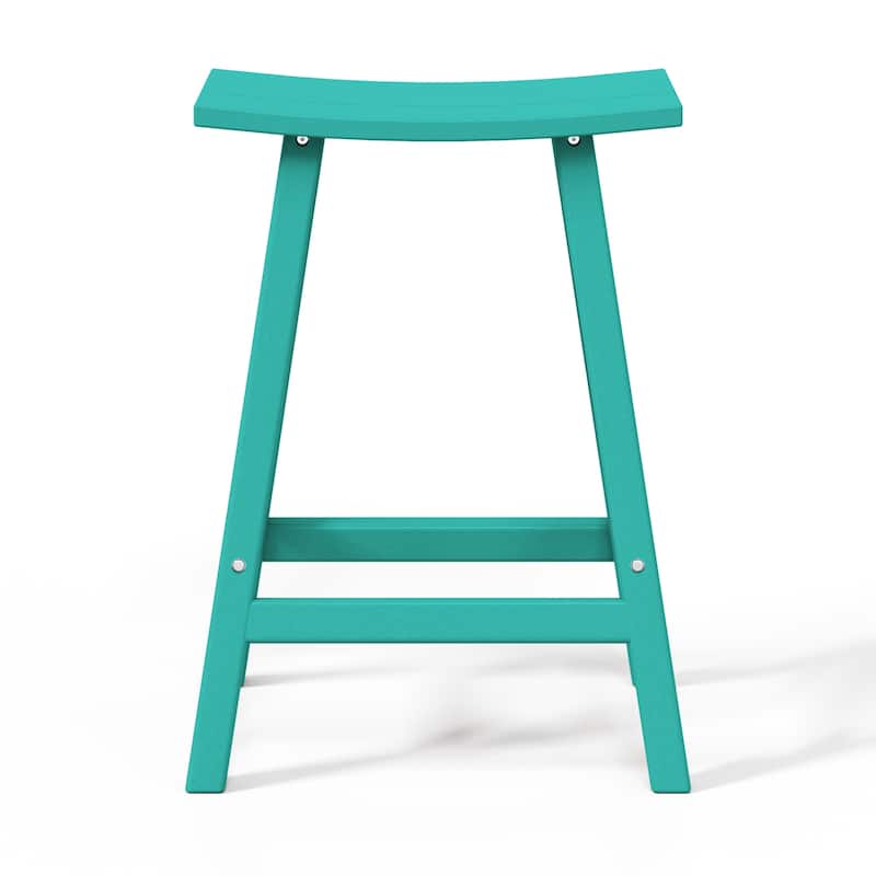 Laguna Hdpe All Weather Outdoor Patio 24" Saddle Seat Counter Stool