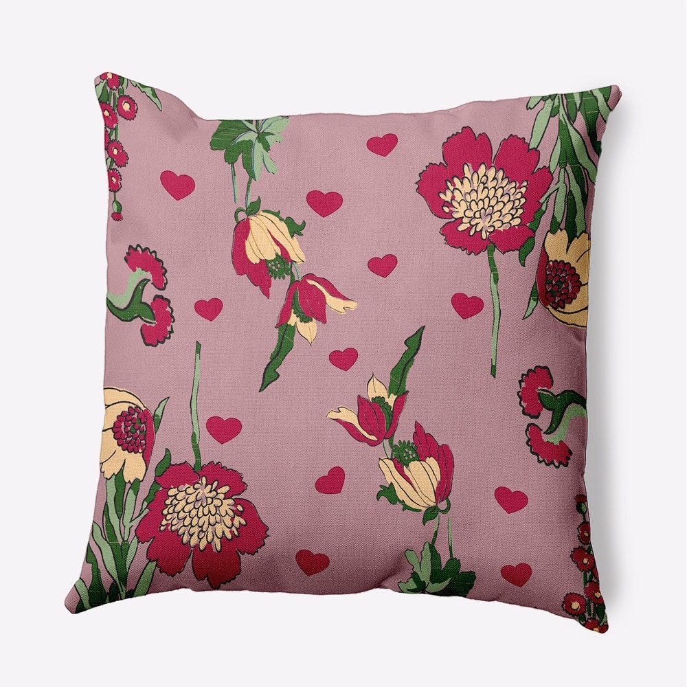Love In The Garden Valentines Day Decorative Throw Pillow