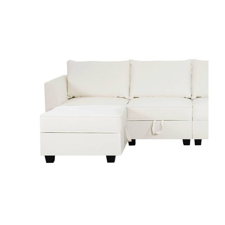 Modular Convertible U-Shaped Sectional Sofa with Reversible Chaise, Oversized Couch