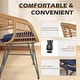 preview thumbnail 35 of 45, 3 Piece Outdoor Wicker Furniture Patio Bistro Set With Cushions for Porch Poolside Garden - 21.2"L x 23.6"W x 31.5"H