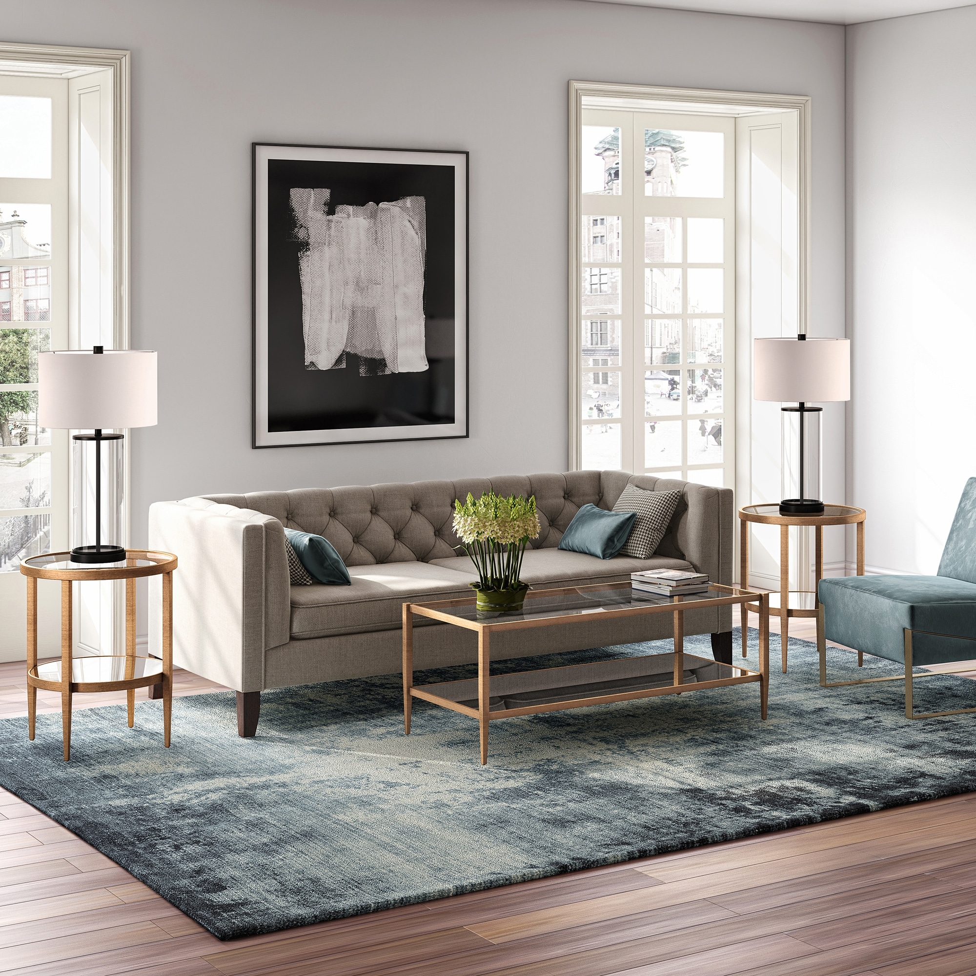 Silver orchid end table online