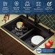 preview thumbnail 48 of 74, Karran 33" Top Mount Double Equal Bowl Quartz Kitchen Sink Kit - 33" x 22" x 9"