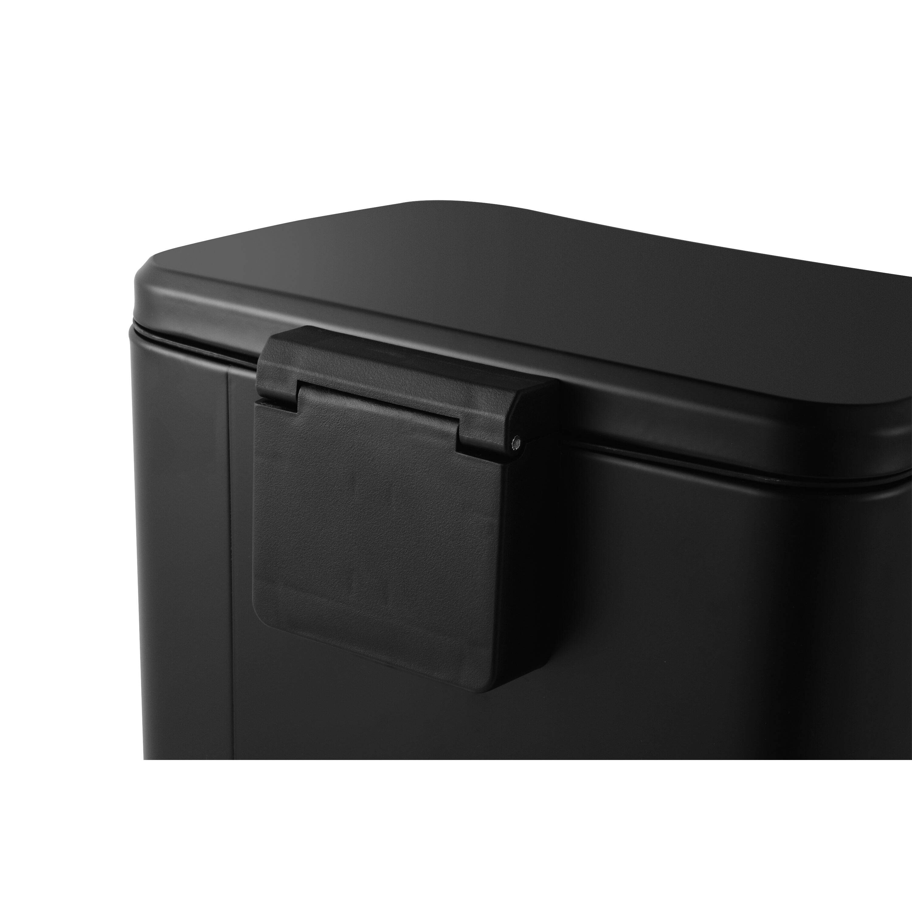 Innovaze 8 Gal./30 L Rectangular Matt Black Step-On Trash Can for Kitchen