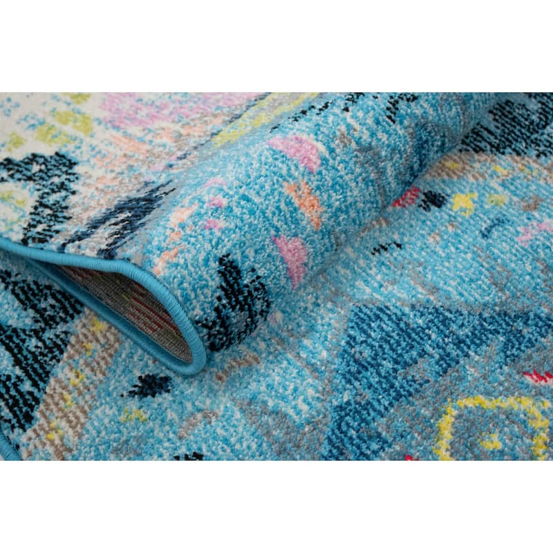 Noori Rug Sapphire Gearldine Distressed Boho Pattern Area Rug