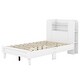 preview thumbnail 6 of 34, Twin/Full Size Platform Bed with Storage Headboard, White/Gray Finish, Durable Particle Board Construction, for teenagers.