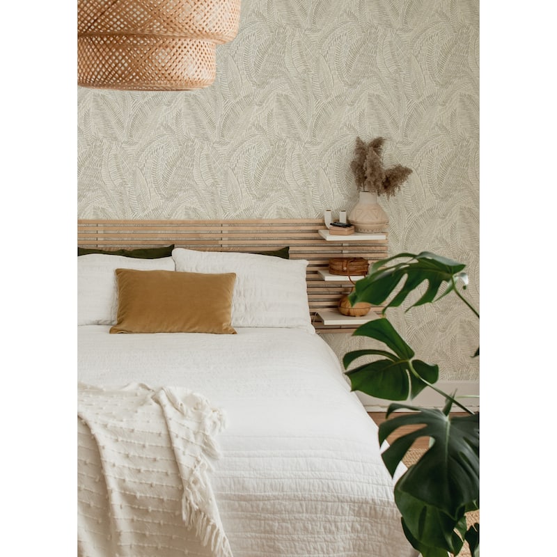 A-Street Prints Fildia Taupe Botanical Wallpaper