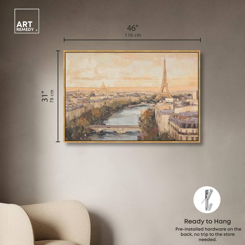 Sunrise Paris Canvas by Art Remedy