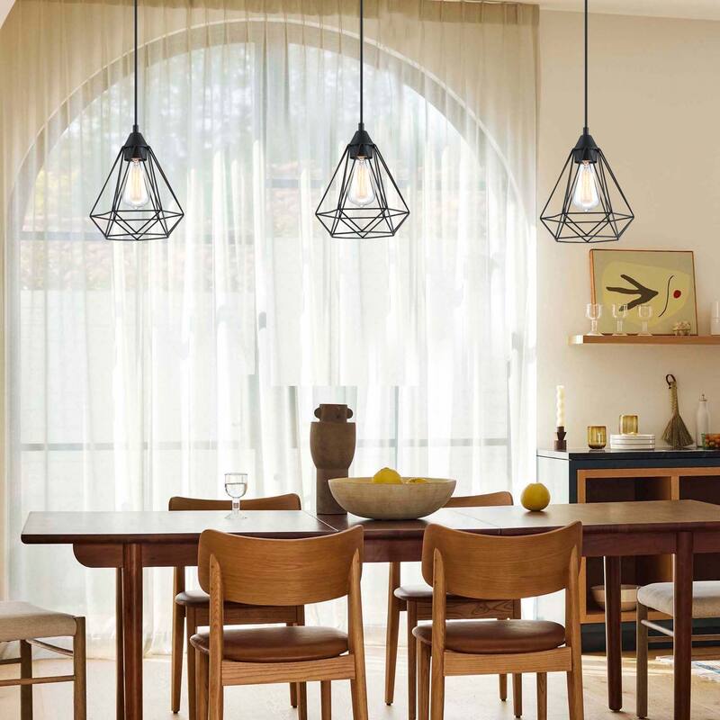 2.25 in. Lip Fitter Metal Wire Cage Pendant Lamp Shade