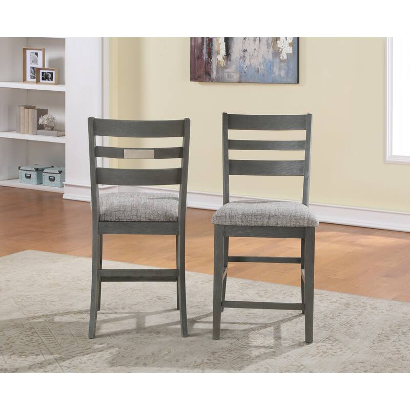 Vilo Home Palmero Black Pub Chairs (Set of 2) - Grey