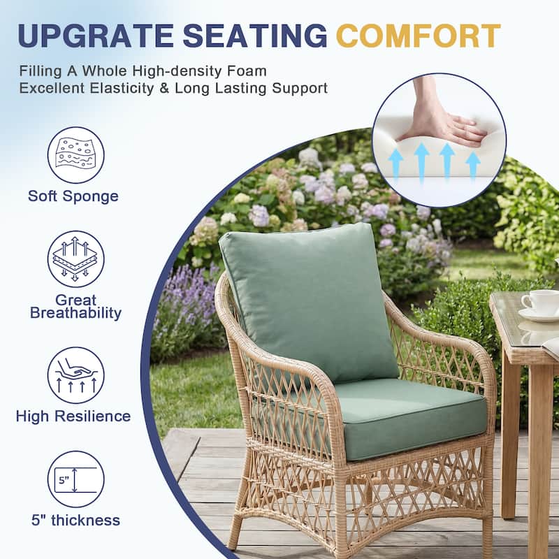 Aoodor Outdoor Seat/Back Cushion Set of 2