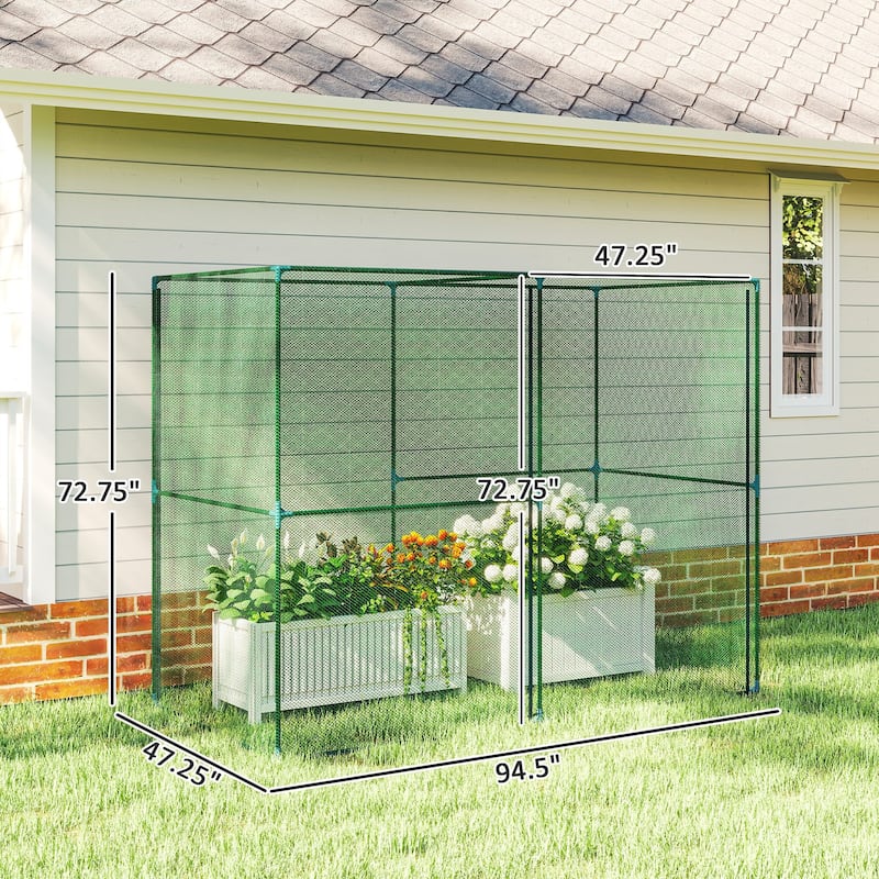 GDFStudio - Walk-In Garden Crop Cage Plant Protector with Steel Frame and Mesh, Large Outdoor/Balcony Plant Protection Tent