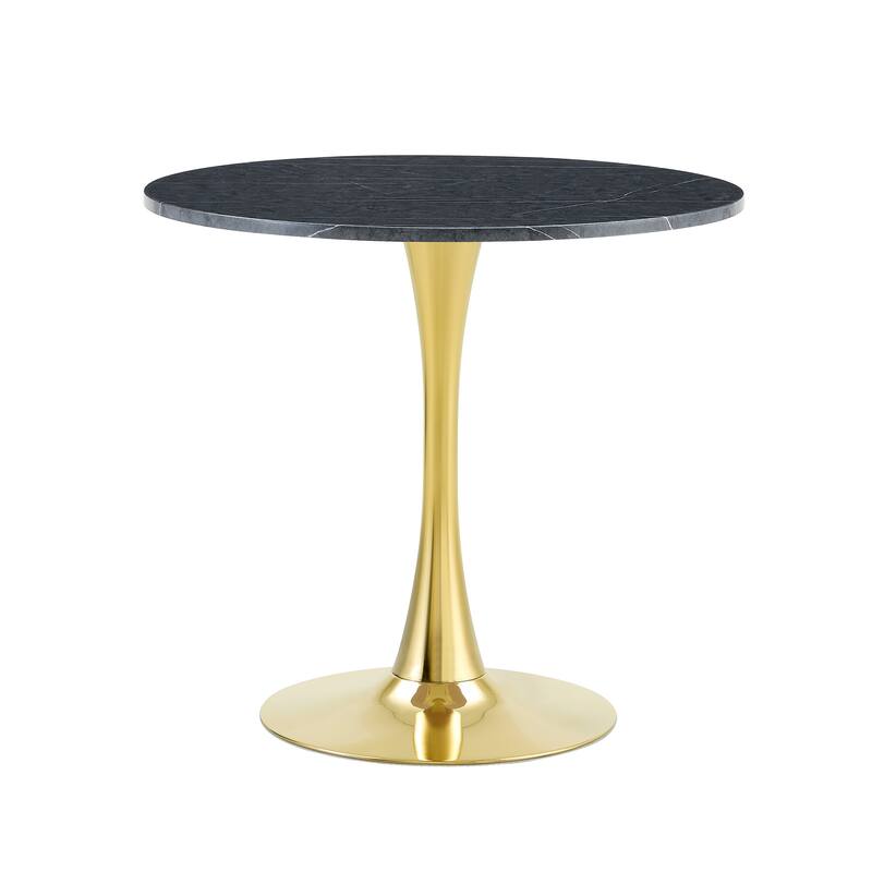 Kitchen Table with Thickened Tabletop, Round Tulip Dining Table, Bistro Table Circle Table Coffee Table