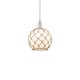 Option Polished Chrome / White Glass with Brown Rope