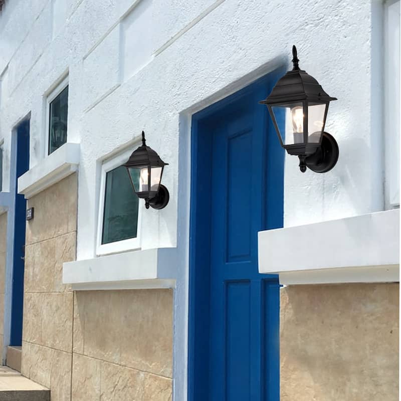 Outdoor Wall Light Fixture Black White Wall Sconces Porch Light 2 Pack