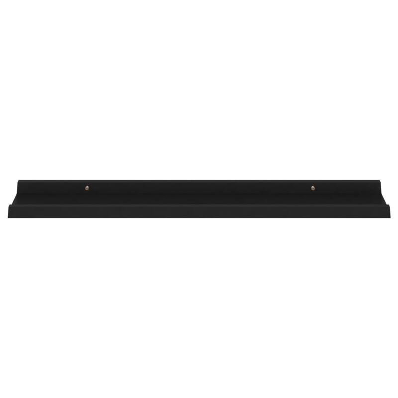 Yuli Wall Shelf Set of 4, Contemporary Black, Raised Ledge Design 32 Inch
