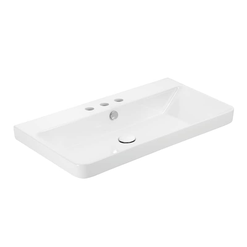 WS Bath Collections Luxury 80.03 Luxury 31-11/16" Rectangular Ceramic - Glossy White
