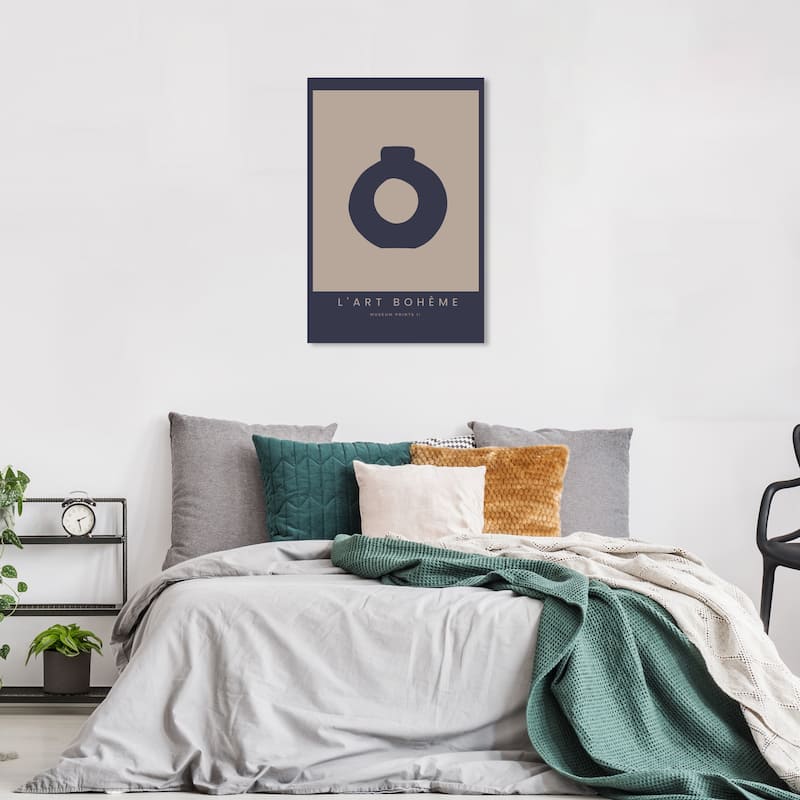 Wynwood Studio Canvas Floral and Botanical L Art Boheme Poster I Black and Tan Modern & Contemporary Wall Art Canvas Print - 24 x 36