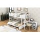preview thumbnail 4 of 14, Pine Wood Twin over Full Bunk Bed with Shelves, Desk and Drawers