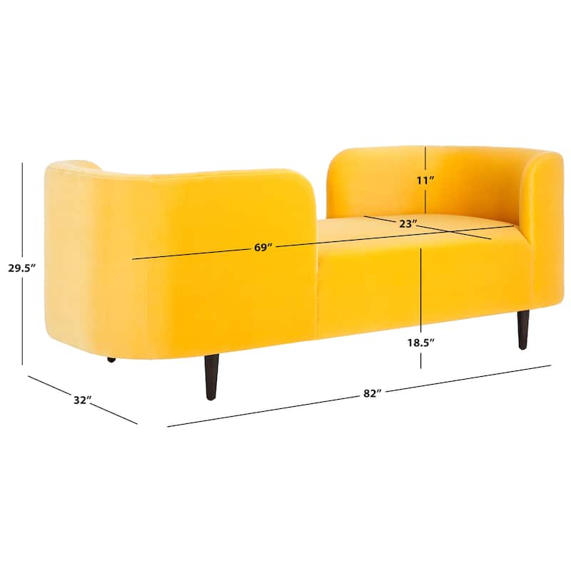 SAFAVIEH Couture Frieda Velvet Tete A Tete Chair - 82Wx32Dx30H