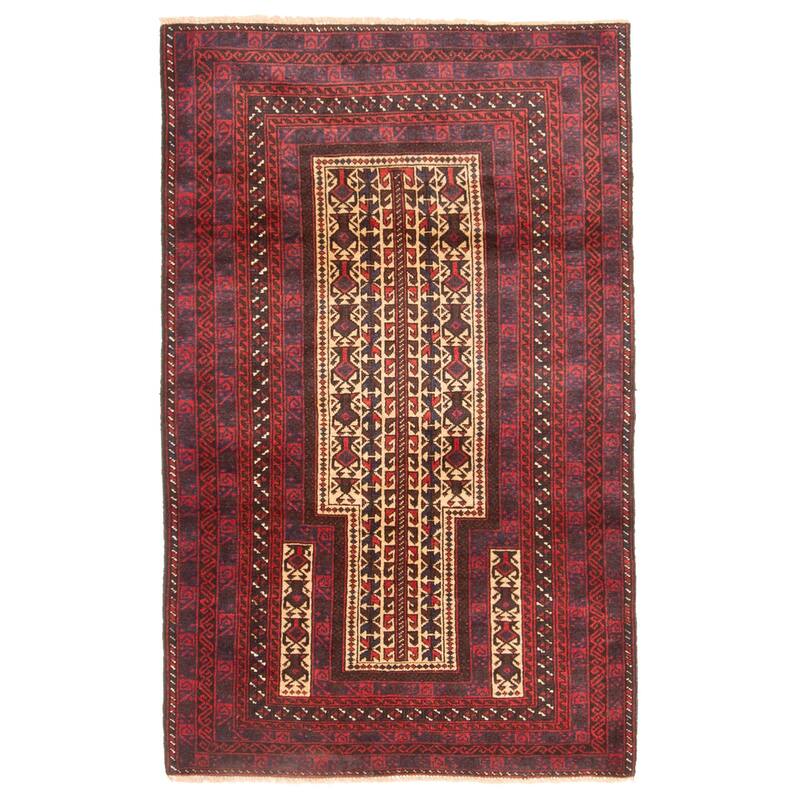 ECARPETGALLERY Hand-knotted Teimani Beige Wool Rug - 2'9 x 4'6