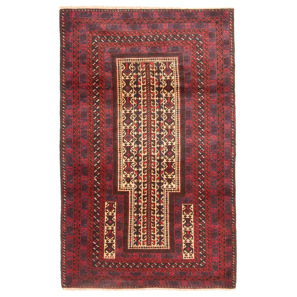 ECARPETGALLERY Hand-knotted Teimani Beige Wool Rug - 2'9 x 4'6