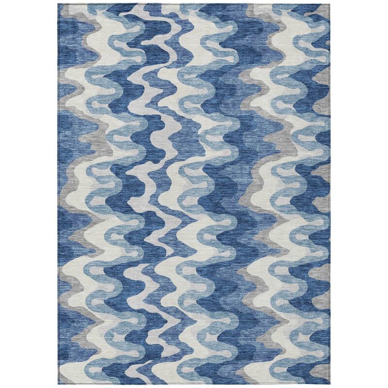 HomeRoots Abstract Transitional Rectangle Outdoor Rug