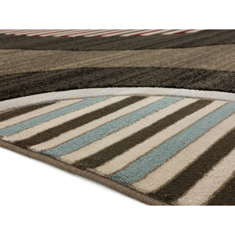 Glamour Collection Geometric Polypropylene Area Rug