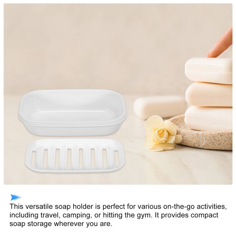 Travel Soap Holder, 2 Pack Soap Bar Box Container Case with Band