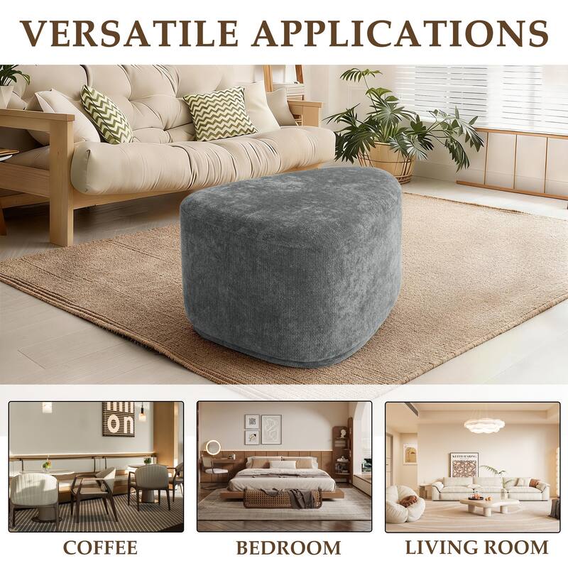 Modern Triangular Upholstered Accent Ottoman