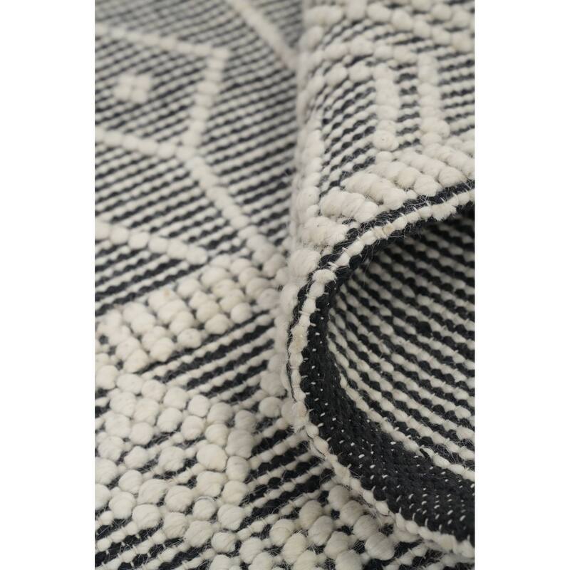 Hand Knotted Oriental 100% Wool Carpet Modern Geometric Beige & Ivories Modern Gotti Design Area Rug - 7' 2'' X 5' 0''