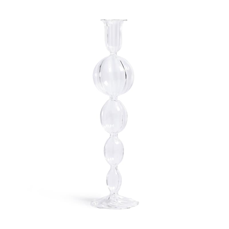 Marais Blown Glass Taper Candle Holders, Set of 4 - D-11.5"