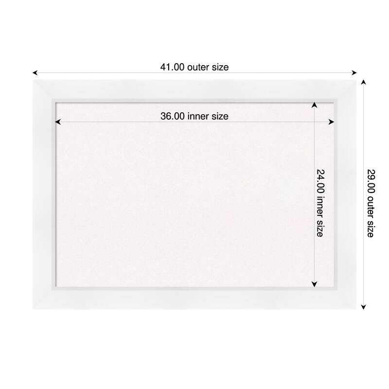 Sloped White Framed Cork Board - Bulletin Board, Organization Board, Pin Board - White - 41 x 29 in