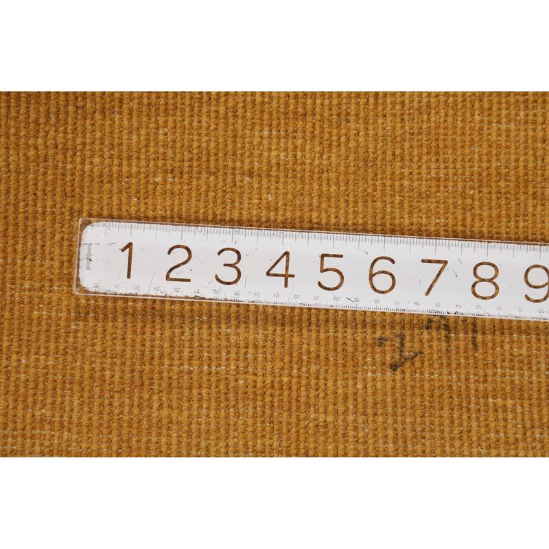 Gold Gabbeh Modern Foyer Rug Hand-Knotted Wool Carpet - 2'10"x 3'11"