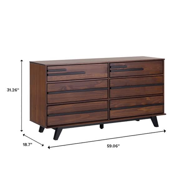 middlebrook modern dresser Walker Edison Contemporary Solid Wood 6-Drawer Dresser