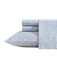 preview thumbnail 96 of 139, Nautica Cotton Percale Deep Pocket Bed Sheet Sets Full - Ikat Wave Blue