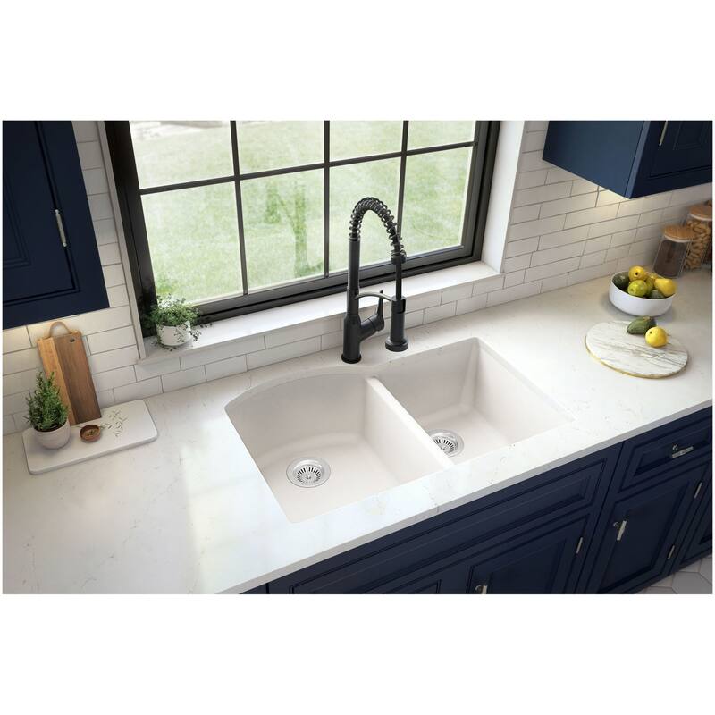 Karran USA QU-610-PK1 Quartz QU 32" Undermount Double Basin Quartz