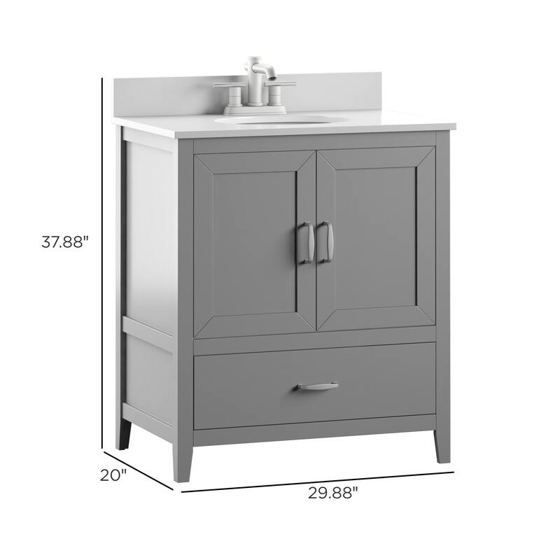30" Traditional Single Bathroom Vanity with Drawer