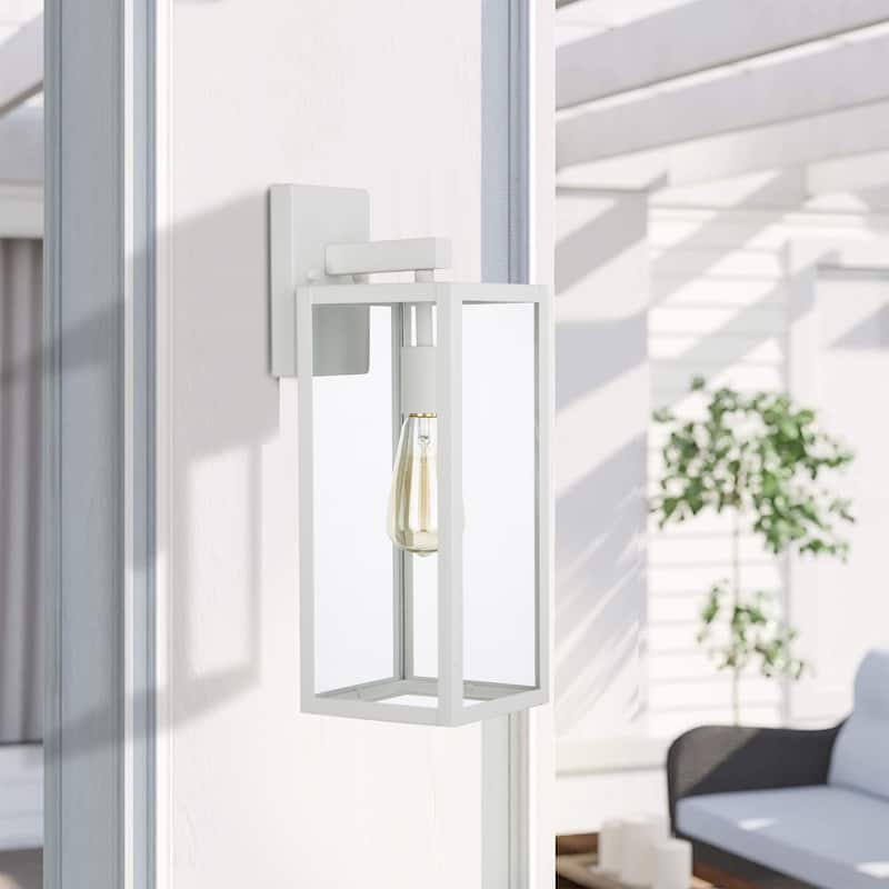 2-pack 13" H 1-Light Black Outdoor wall Lantern(Dusk to Dawn could be chosen)