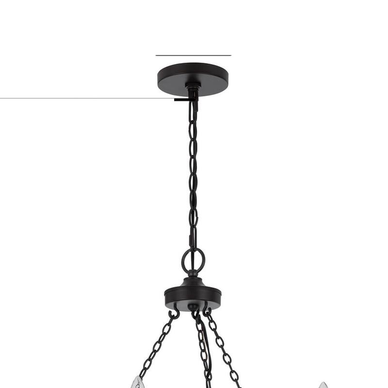 Omy 26 Inch Chandelier, Distressed Wood Wheel Candelabra Design, Black