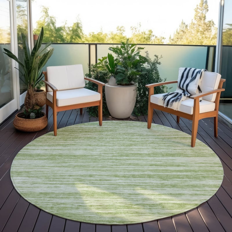 Machine Washable Indoor/ Outdoor Casual Ombre Chantille Rug - Aloe - 8' x 8'