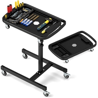 Gymax 2-in-1 Rolling Tool Tray w/ Detachable Part Tray Portable