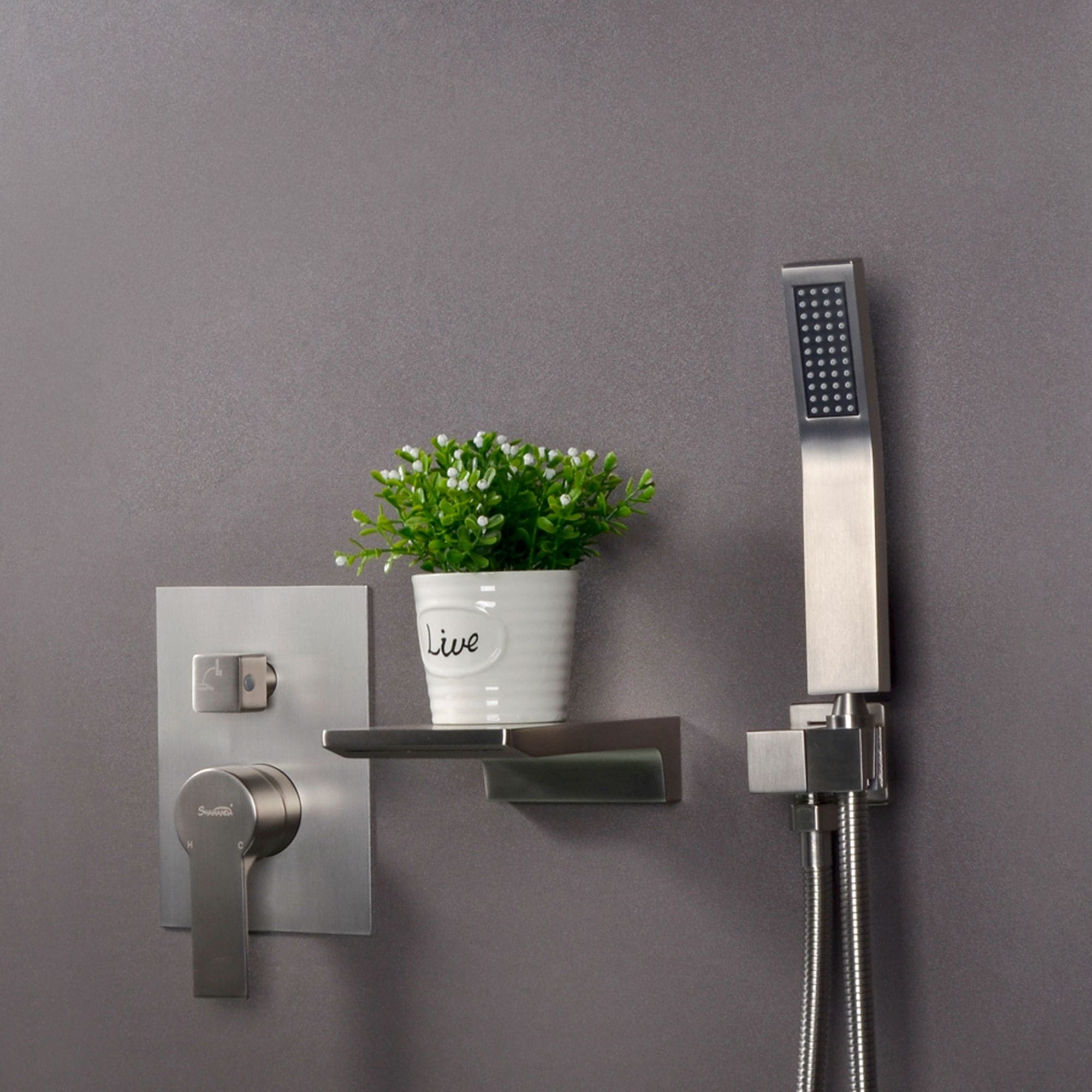 Single Handle Wall Mounted Roman Tub Faucet with Handshower