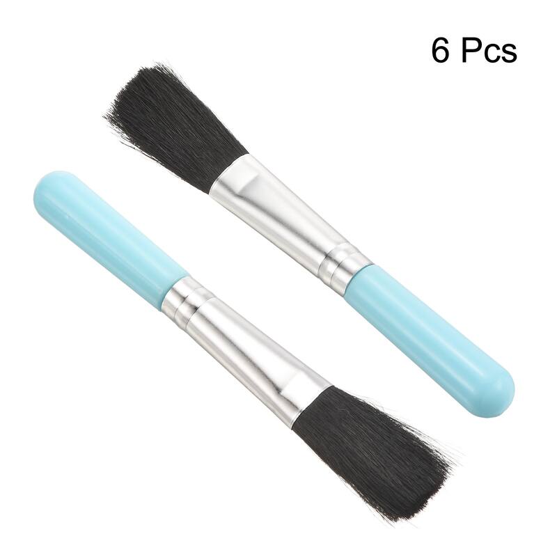 Succulent Cleaning Brush 6Pack 125mm Black Plant Brush for Garden Blue Handle - Blue,Black