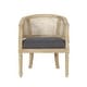preview thumbnail 7 of 24, Roomfitters Natural Rattan Barrel Accent Chair, Cane Woven Backrest with Upholstered Seat